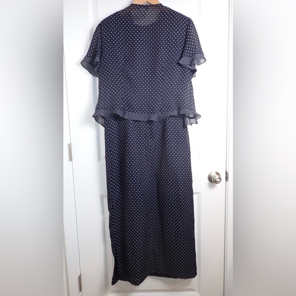 Megan Lee Navy and White Polka Dot Dress and Jacket size 14 - Picture 2 of 10